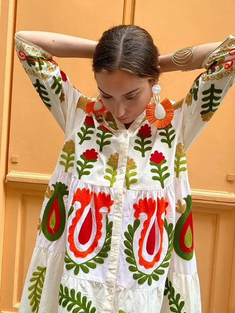 Holiday Chic Vestito Patchwork Estivo