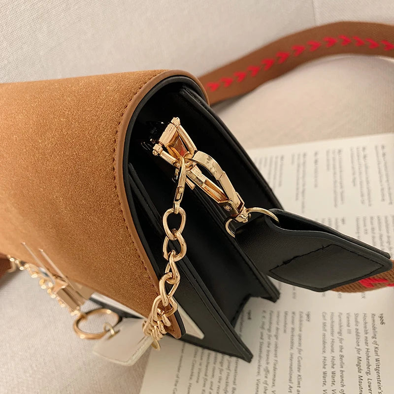 LuxeLena Kontrastfarbe Schultertasche