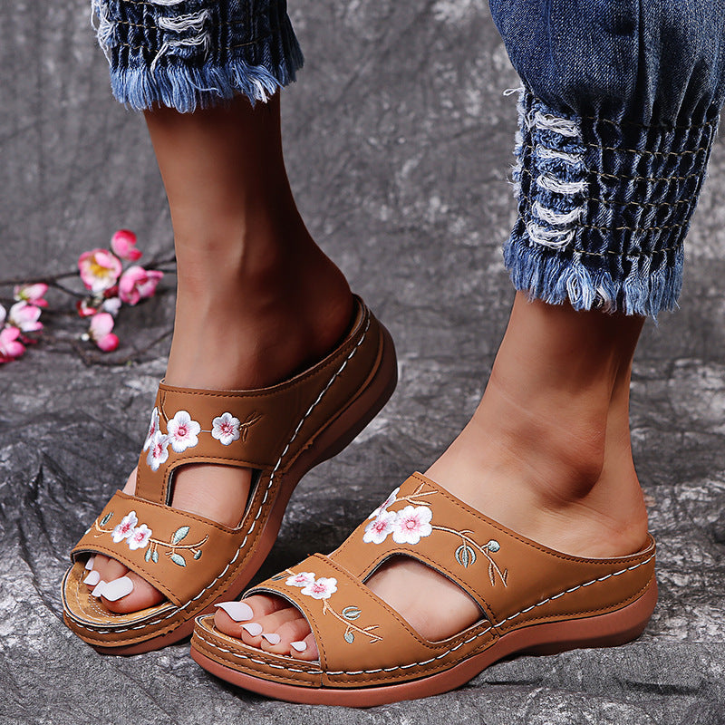 Velanora - Orthopedische Retro Bloem Sandalen