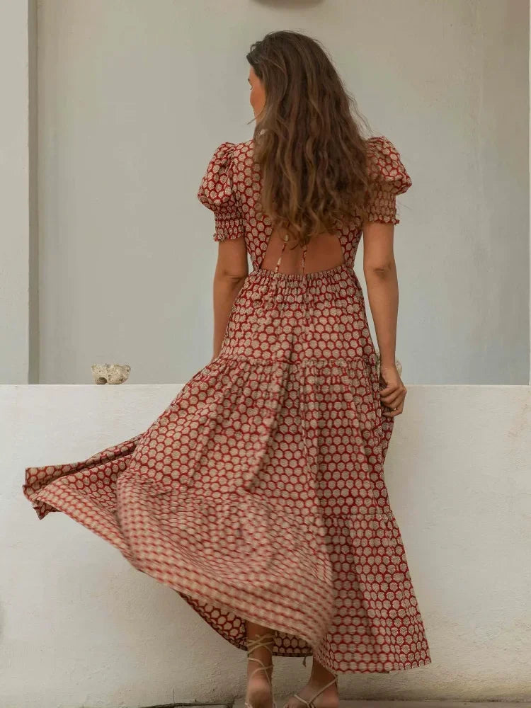 Sunset Elegance Vintage Dress