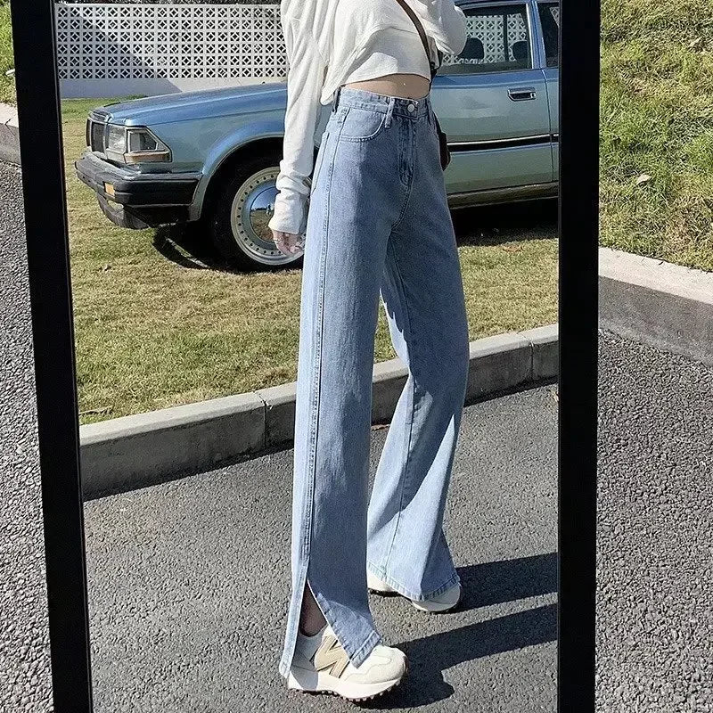 ZomerVibes Hohe Taille Weite Hosenbeine Jeans