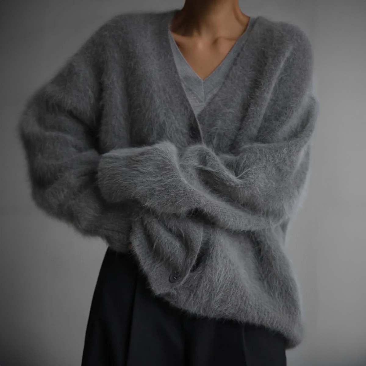 Aurora Cashmere Look Women's Cardigan – Soft and Stylish Winter Vest for Cold Days