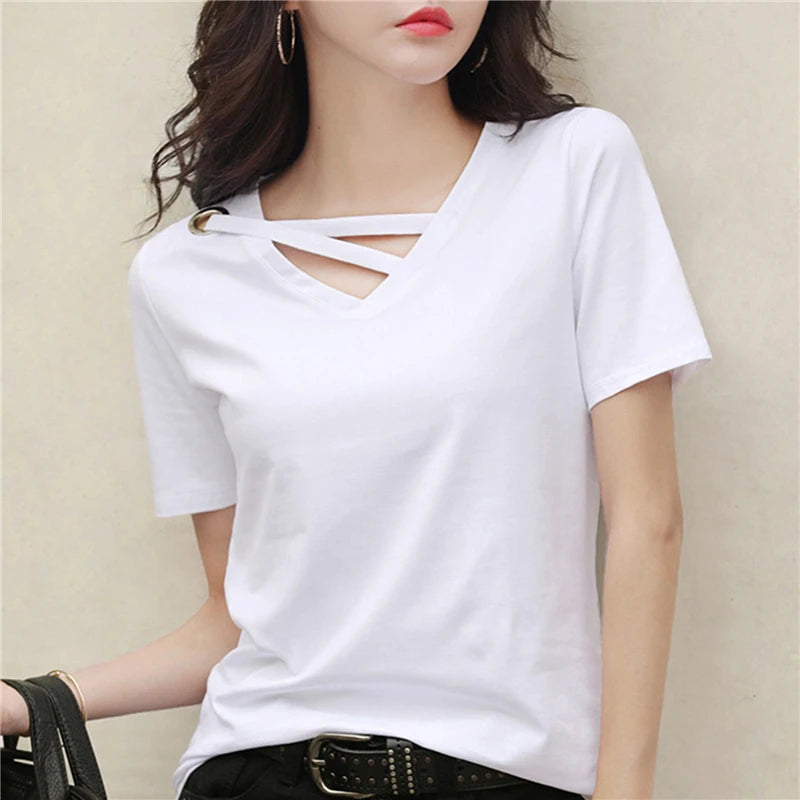 Zesta Luxe Casual T-shirt con scollo a V