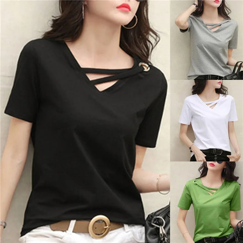 Zesta Luxe Casual T-shirt con scollo a V