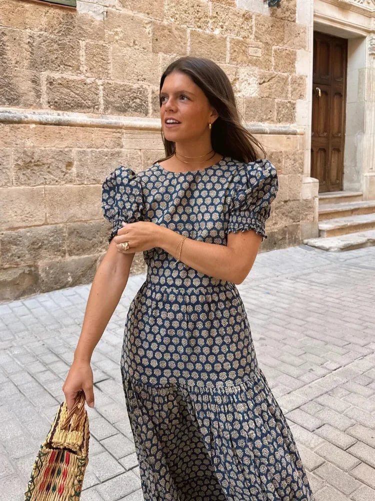Sunset Elegance Vintage Dress