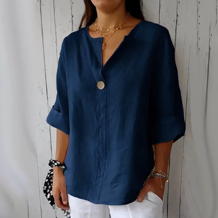 Aurelia Elegant V-Neck Knot Blouse