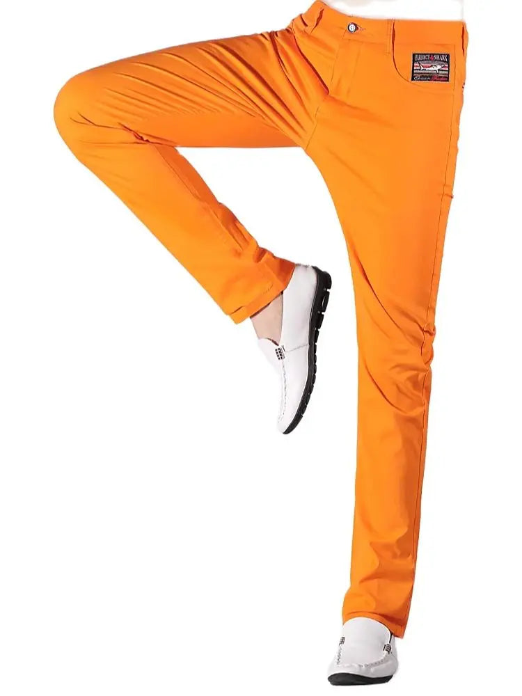 Rafael | Casual stretch pants for men | Orange