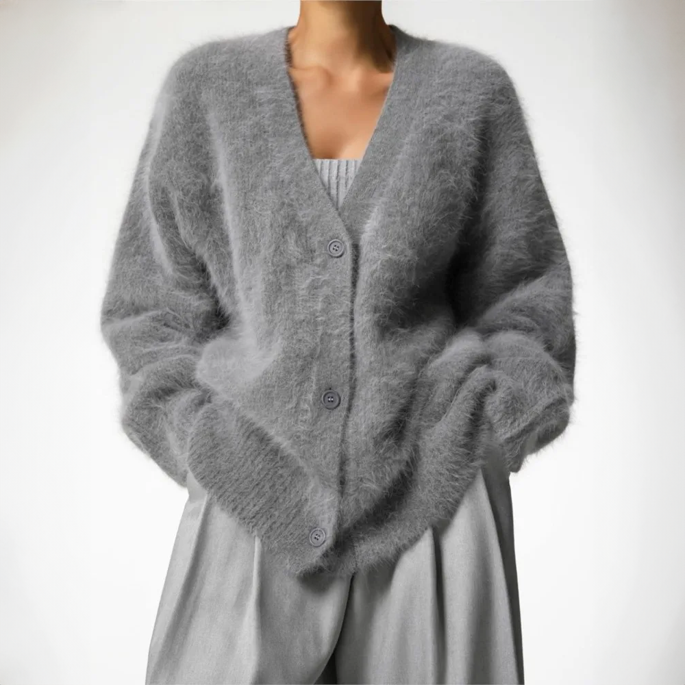 Aurora Cashmere Look Women's Cardigan – Soft and Stylish Winter Vest for Cold Days