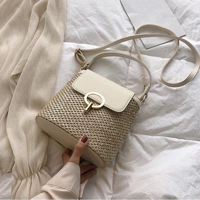 ChicBreeze Small Straw Bucket Bags for Women