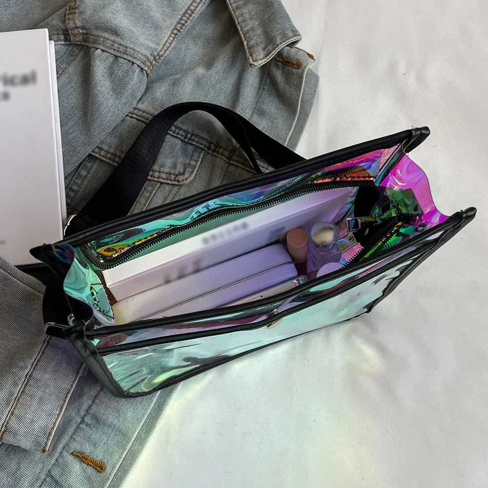 TrendZ Borsa a Tracolla Laser Colorata Illusoria