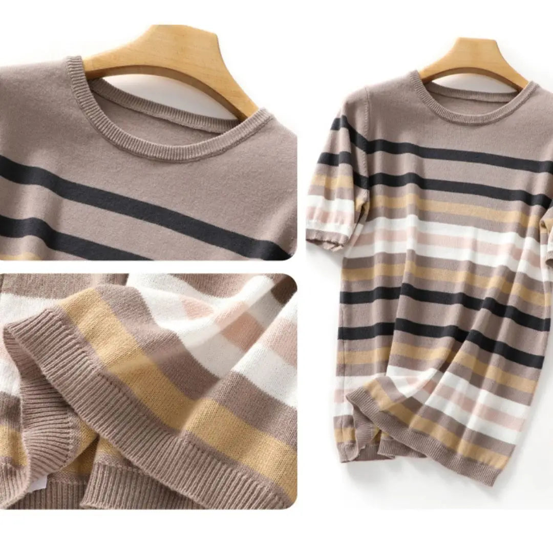 Aurora Chic Summer Stripe T-Shirt