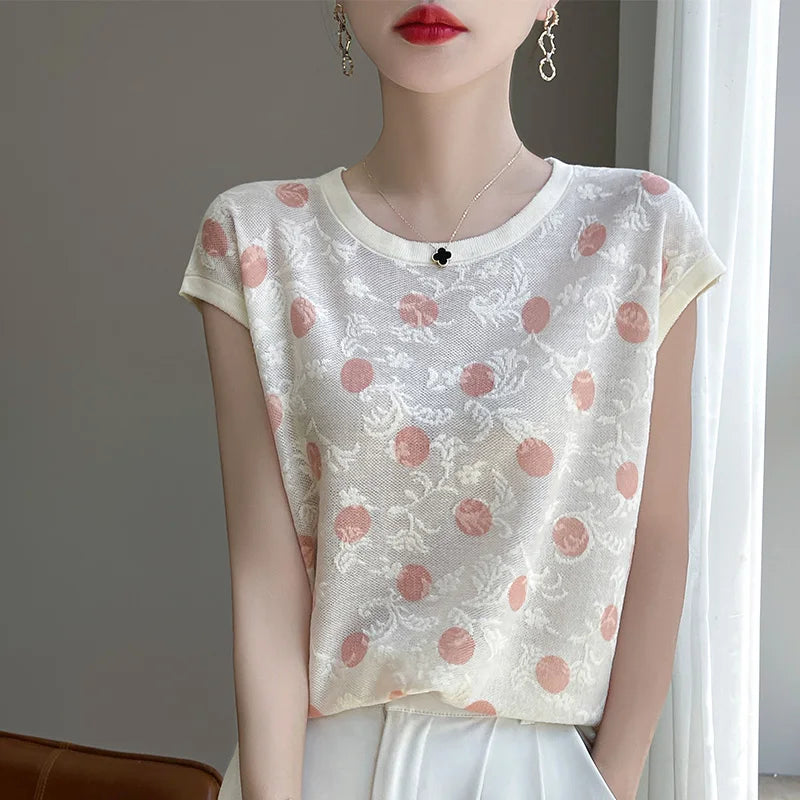 Mira Mode Summer Polka Dot Blouse