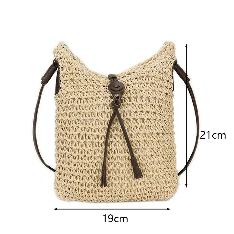 Borsa a spalla estiva in paglia di Sunkissed