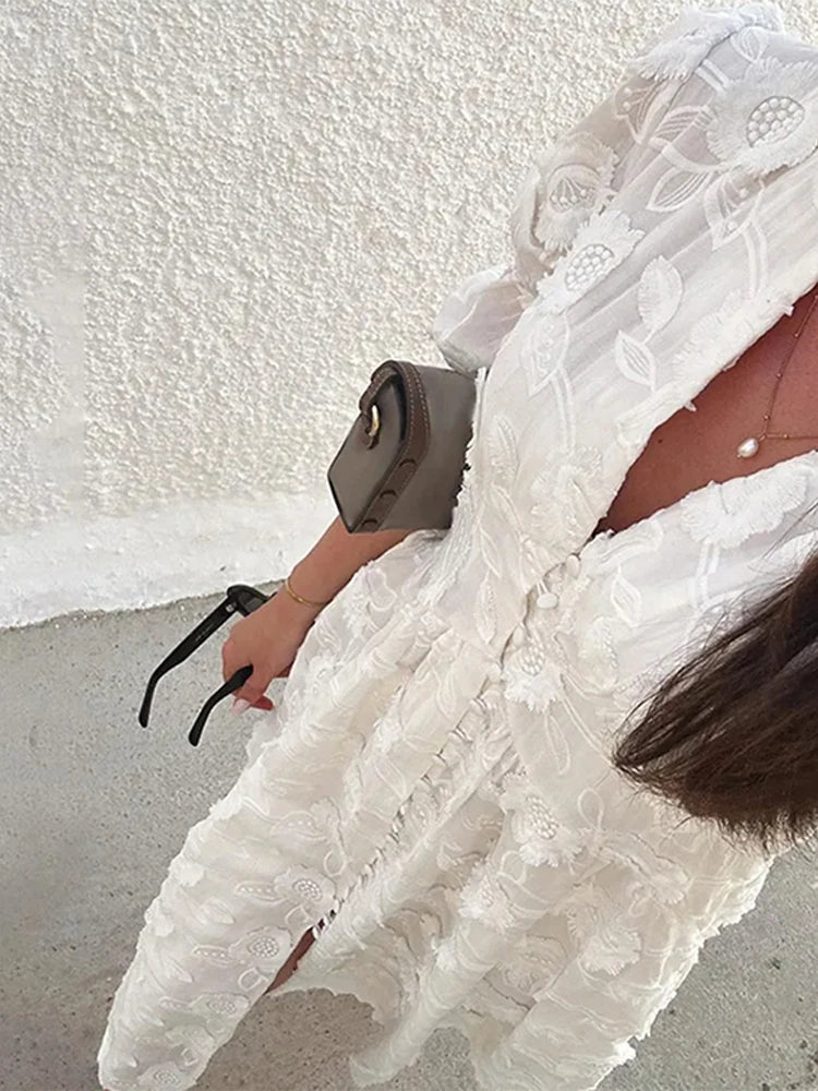 Yvelisse elegante vestito con scollo a U scavato