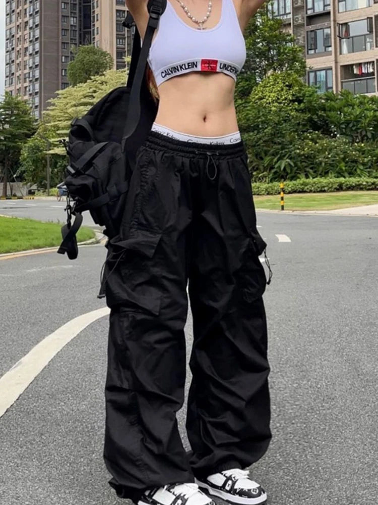 Parachute Black Pants by BlackWave