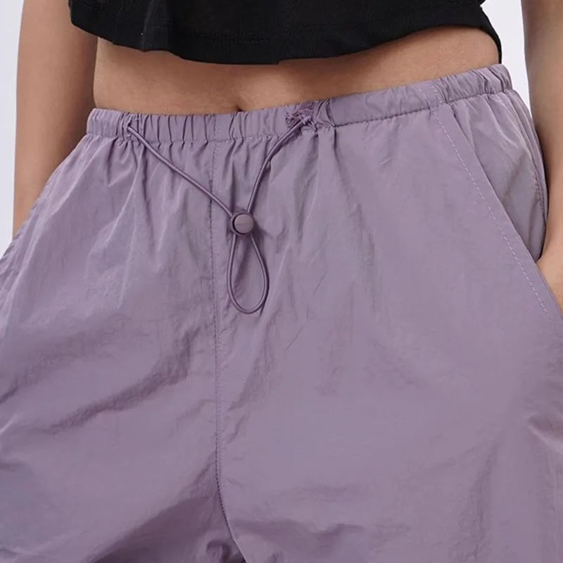Lenzburg | Women's Oversized Parachute Pants | Black