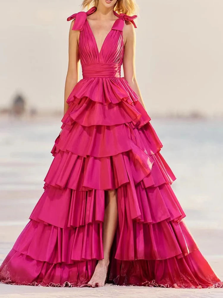 AriaGlam Sommerkleid mit V-Ausschnitt