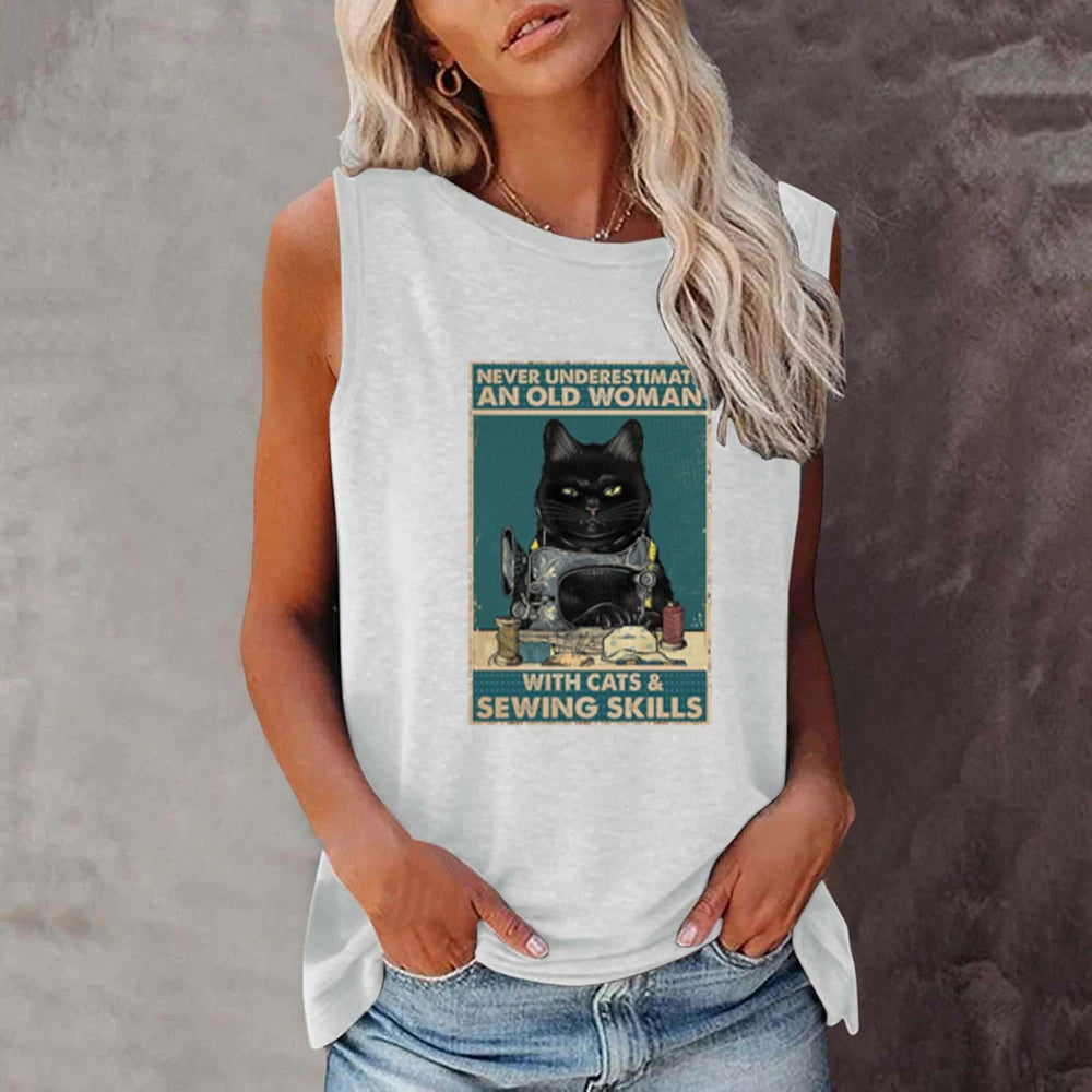 Seeyoushy Katten Cucire T-shirt