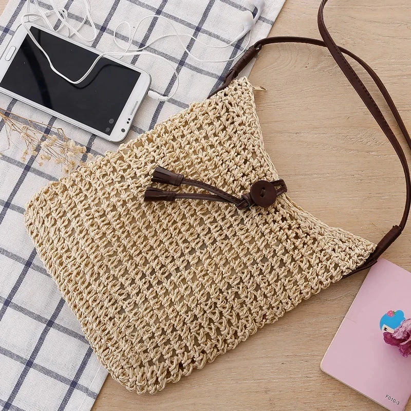 Borsa a spalla estiva in paglia di Sunkissed