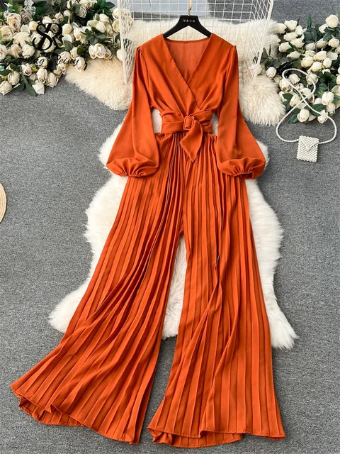 LUXE SINGREINY V-Ausschnitt Jumpsuit für Trendige Frauen