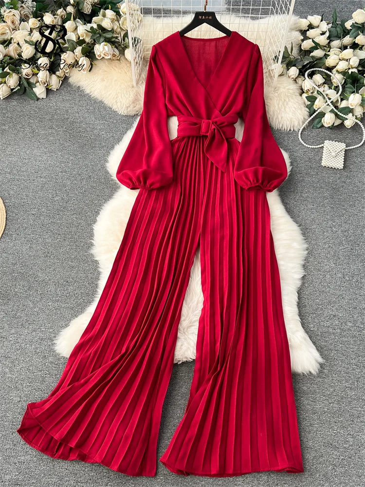 LUXE SINGREINY V-neck Jumpsuit for Trendy Women