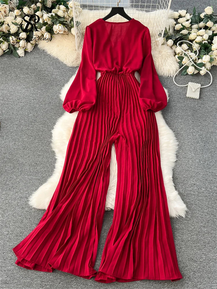 LUXE SINGREINY V-neck Jumpsuit for Trendy Women