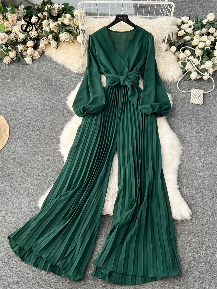 LUXE SINGREINY V-neck Jumpsuit for Trendy Women