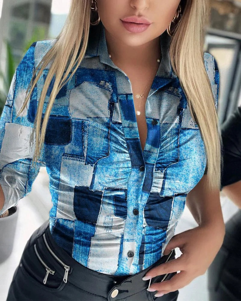 HorizonElegance Lederbluse