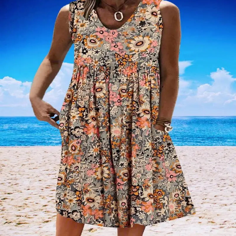 LuxeElegance Vestito Midi a Fiori