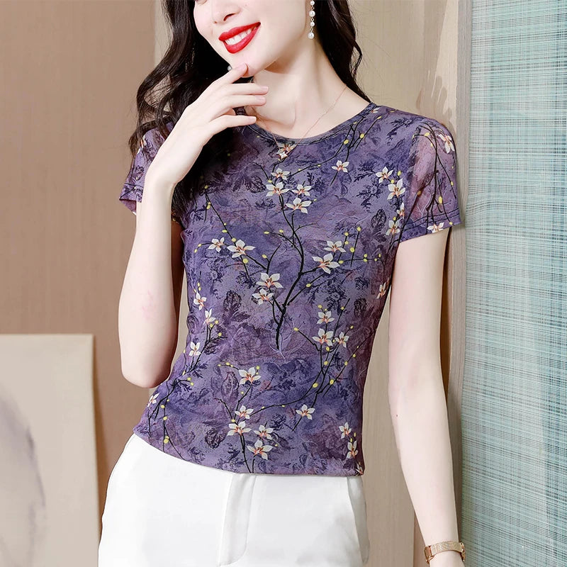 FloraLuxe Top Estivo in Rete