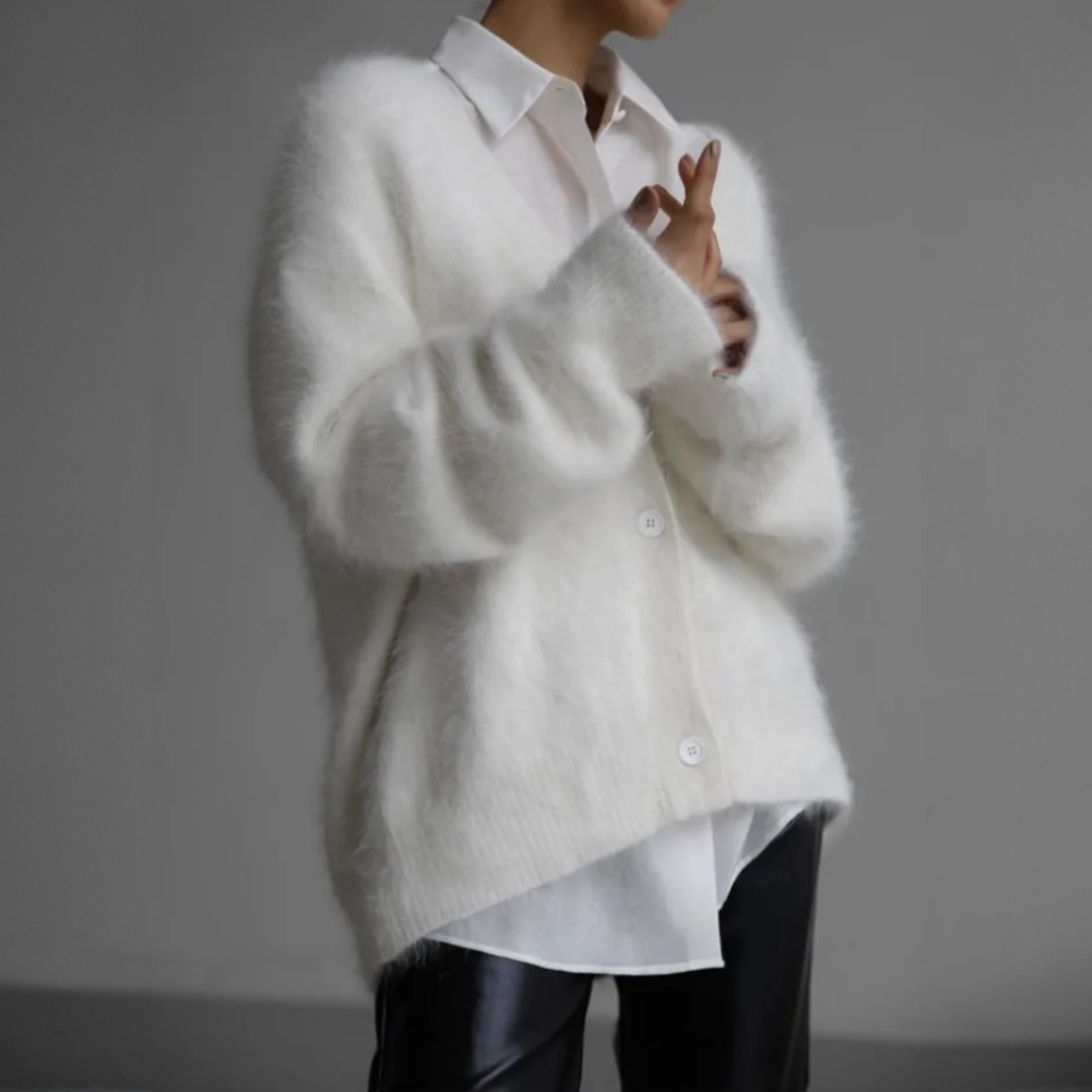 Aurora Cashmere Look Women's Cardigan – Soft and Stylish Winter Vest for Cold Days