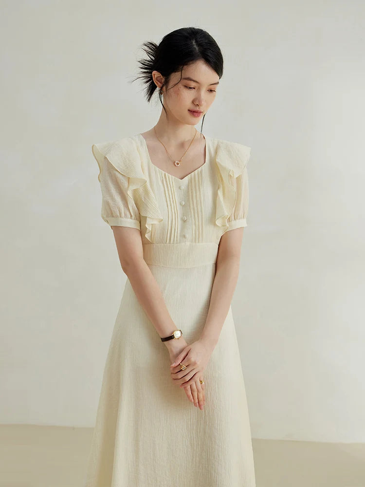 Ziqiao Elegante Vestito con Volant