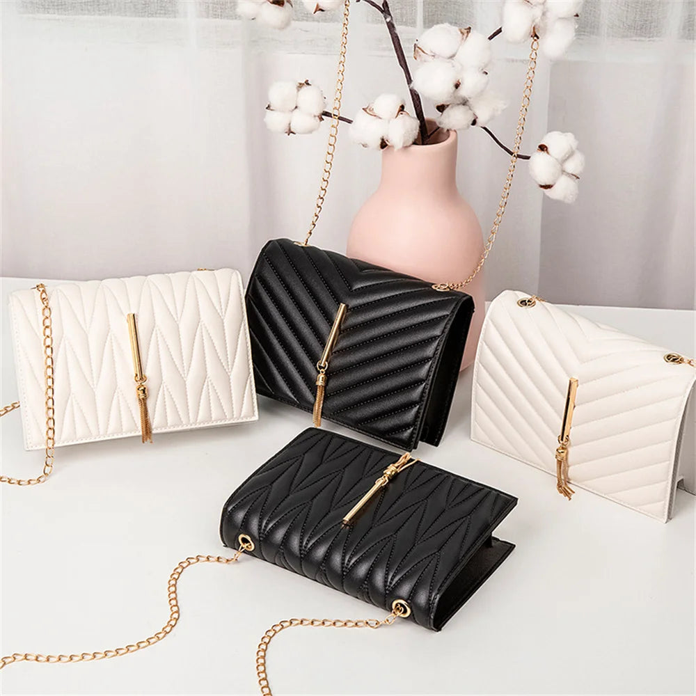 ChiqueGlam Mini Borsa con Frange e Patta