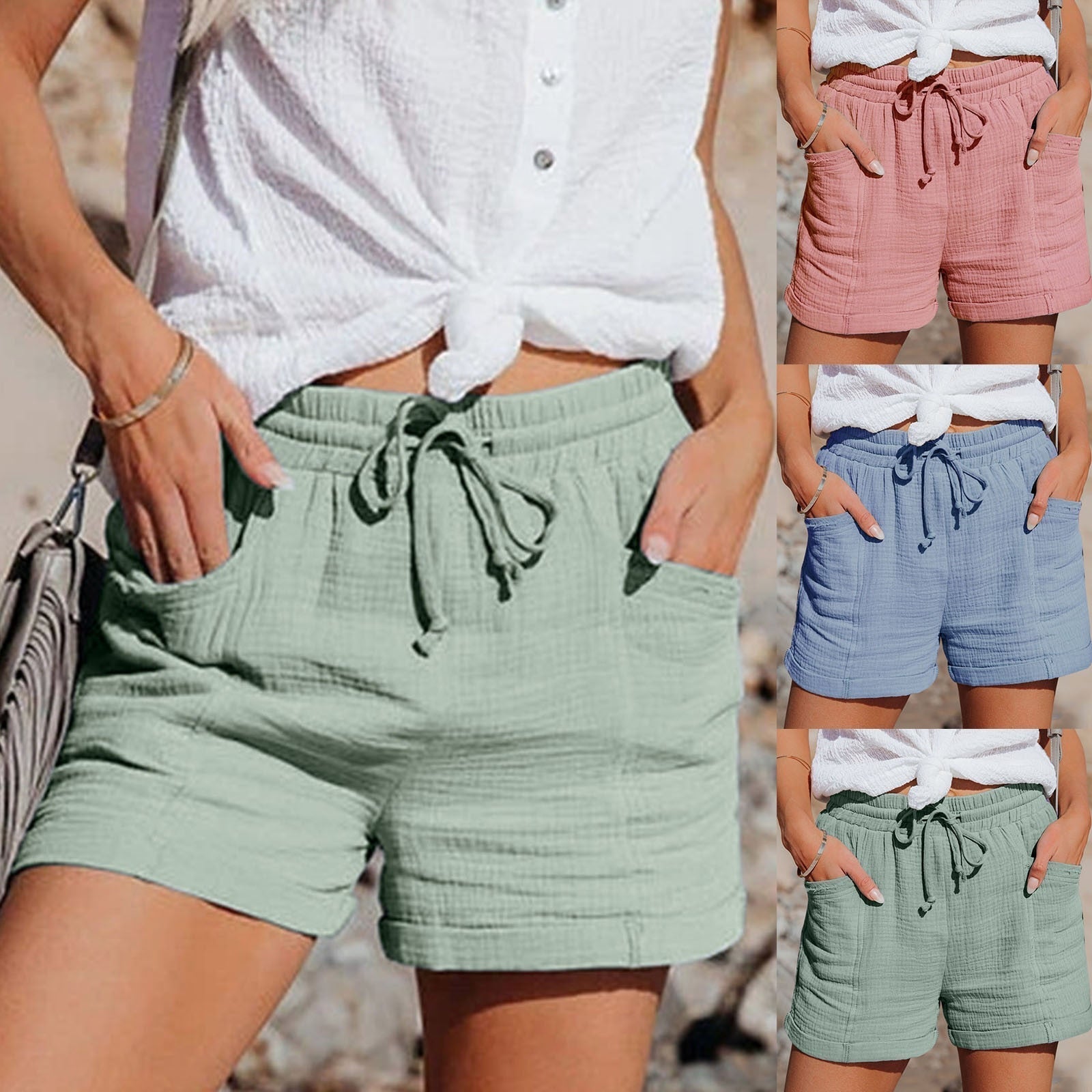 BreezyLife Pantaloncini Estivi in Cotone