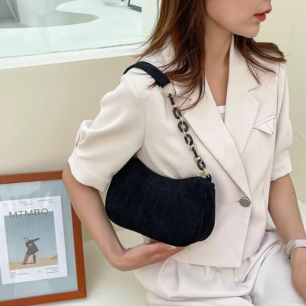 Eleganza Vintage Borsa a tracolla in velluto a coste