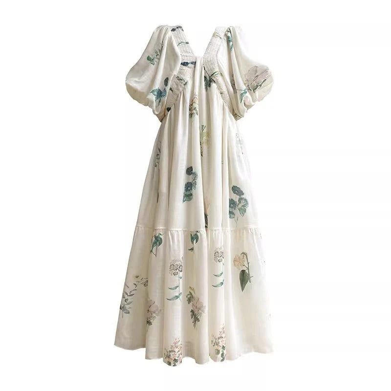 ZomerLuxe Vestito Midi con Stampa di Fiori