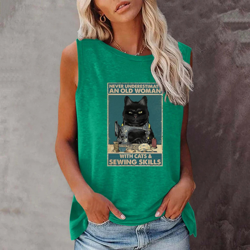 Seeyoushy Katten Cucire T-shirt
