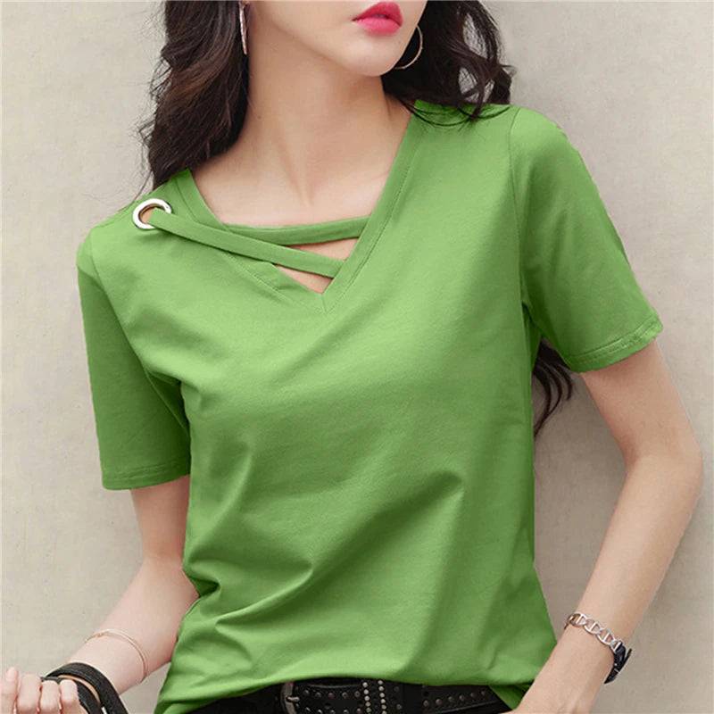 Zesta Luxe Casual T-shirt con scollo a V