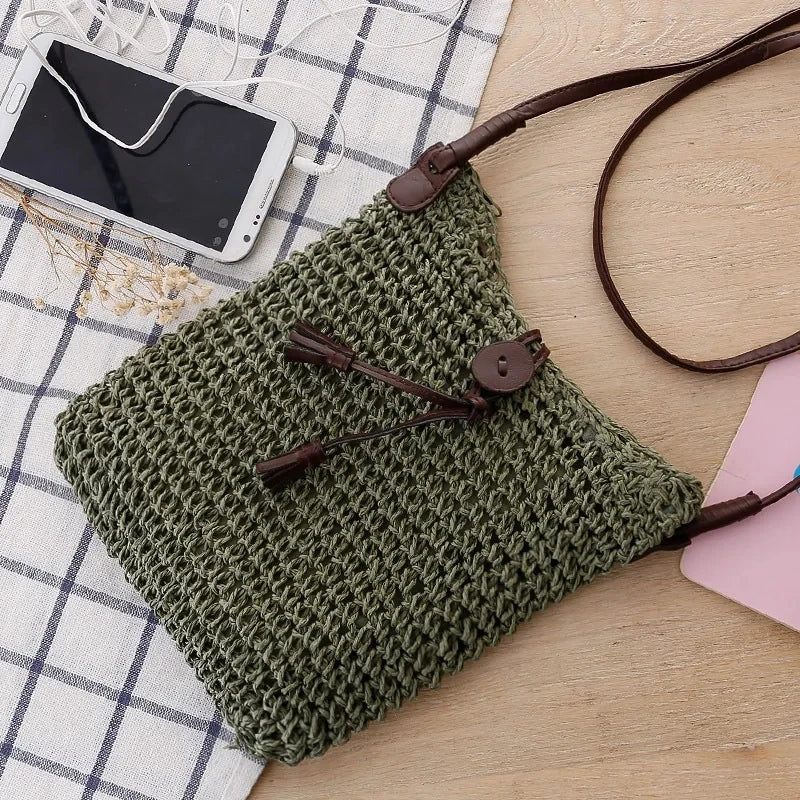 Borsa a spalla estiva in paglia di Sunkissed