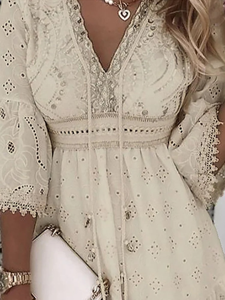 VELANORA - Elegante e Comoda Vestito Estivo Stile Boho Ibiza per Donne