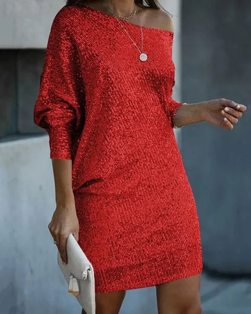 Sara | Glamoureuze off-shoulder minijurk
