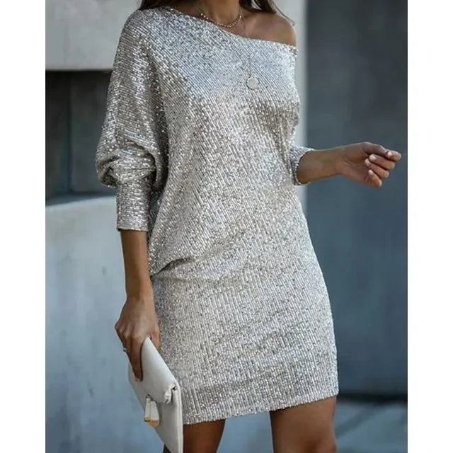 Sara | Glamoureuze off-shoulder minijurk