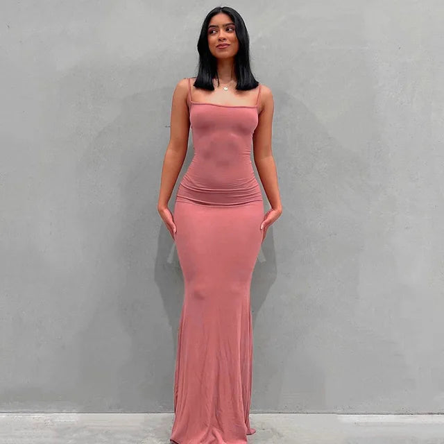 Satijnen Backless Maxi Jurk