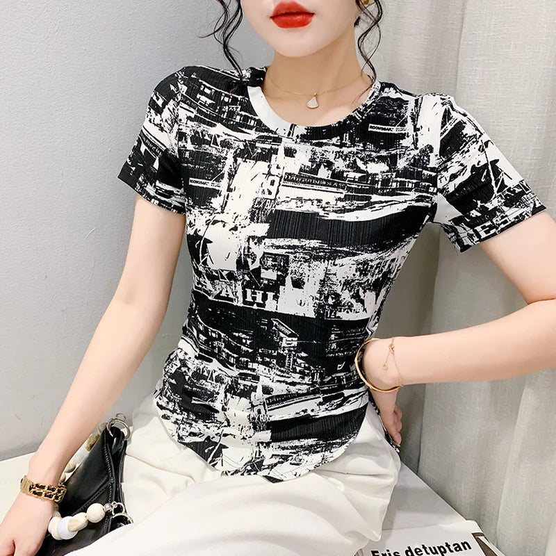 Luzia Mode Sommerliches Bedrucktes T-Shirt