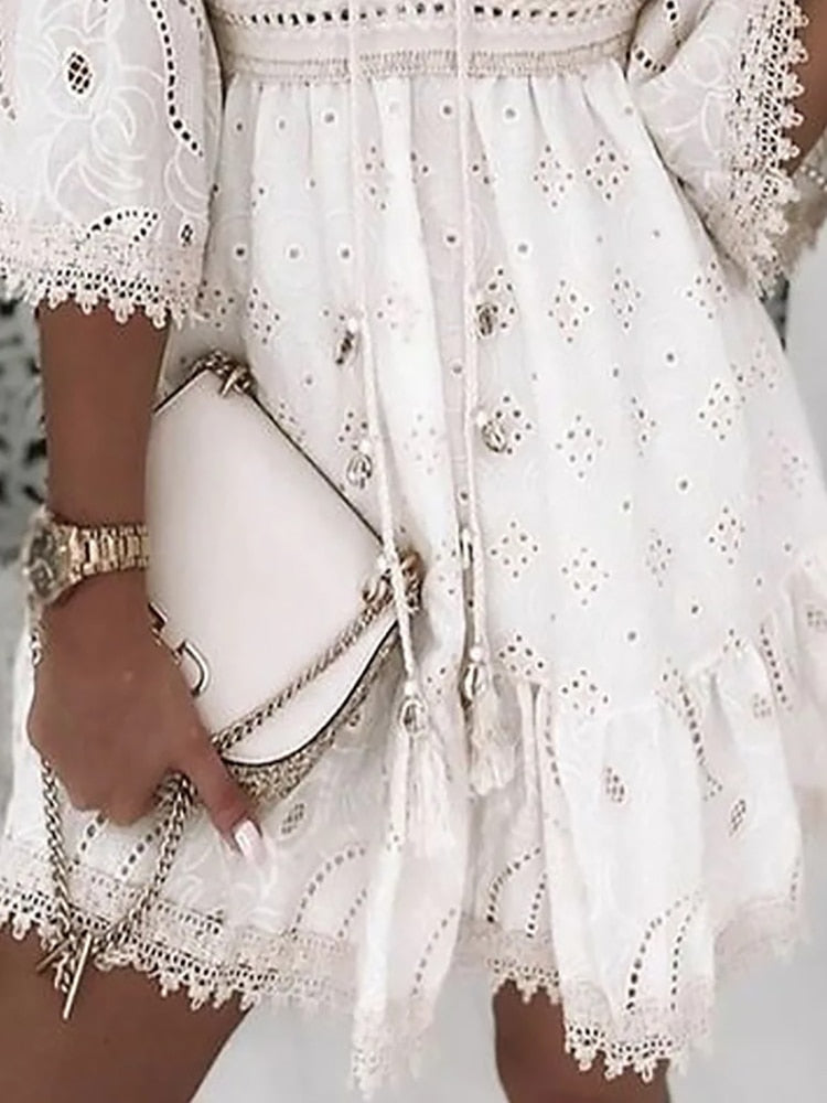 VELANORA - Elegante e Comoda Vestito Estivo Stile Boho Ibiza per Donne