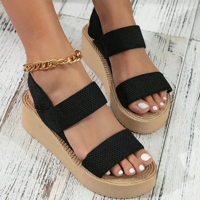 Elara stilvolle Slingback Keilabsatz Sandalen