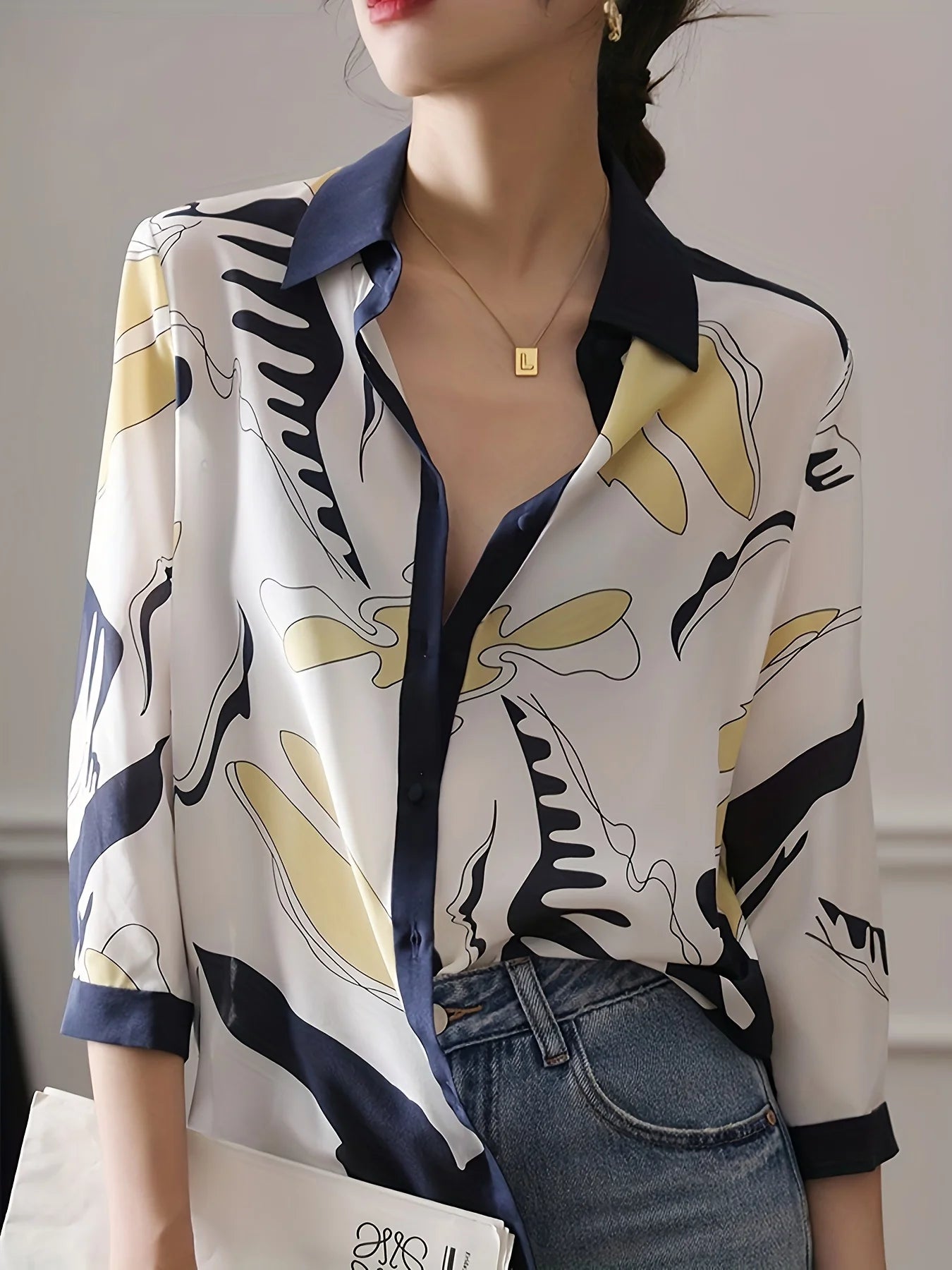 Französische Luxus Eleganz Bluse
