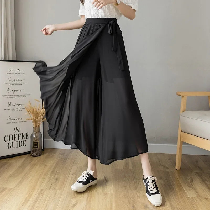 HorizonElegance Summer Chiffon Pants