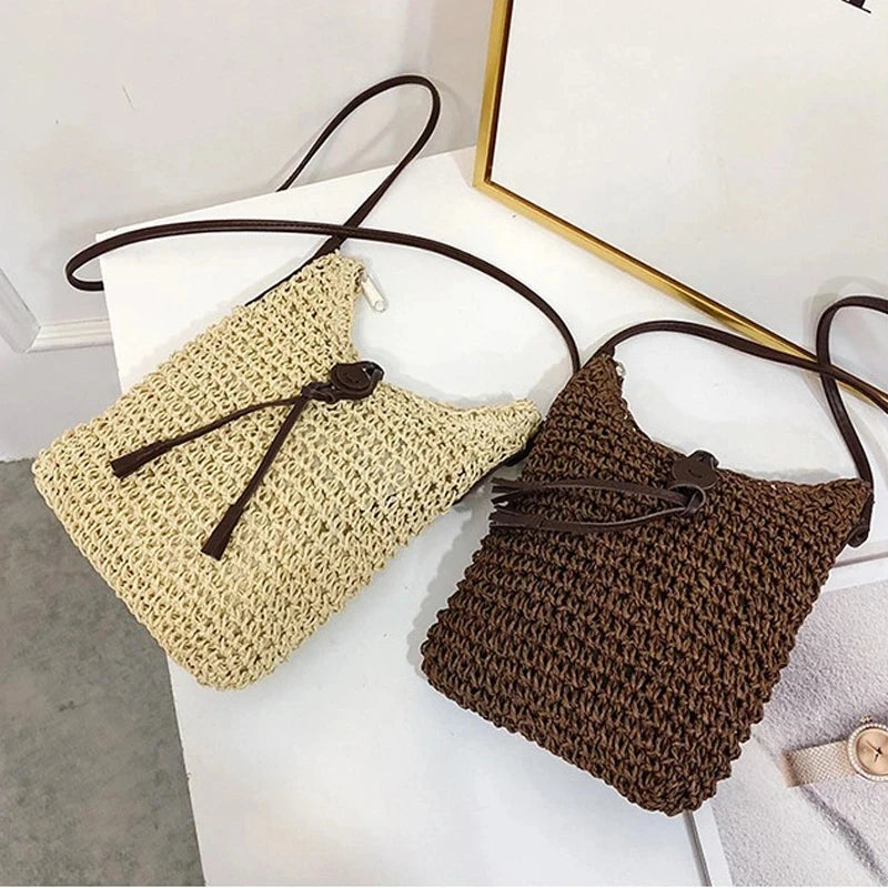 Borsa a spalla estiva in paglia di Sunkissed