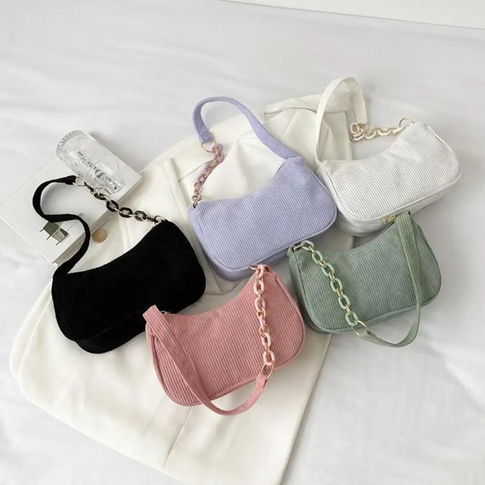 Eleganza Vintage Borsa a tracolla in velluto a coste